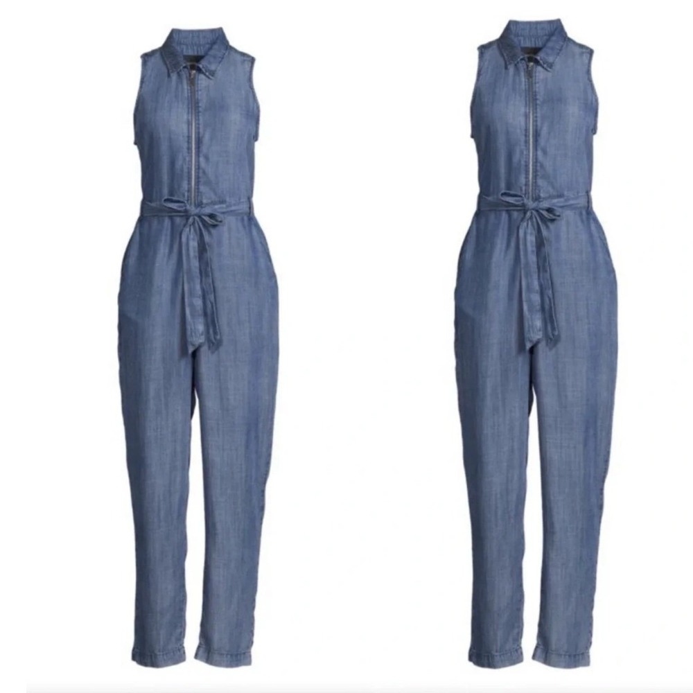 Velvet Heart Tait Malibu Zip Up Jumpsuit NWT Sz S Blue Tencel Sleeveless Utility - Picture 6 of 6